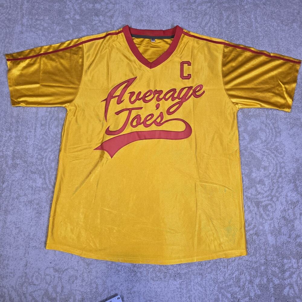 Average Joe’s Gym - Dodgeball Movie Jersey Adult L Yellow/Red Short Sleeve